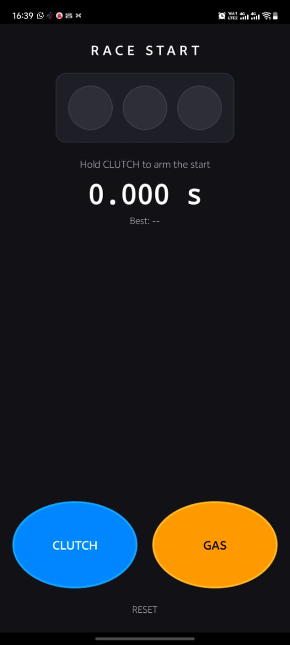 Race Start idle screen with starting lights